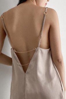 画像7: Cedar Satin Camisole BG | スリップ・キャミソール・ベージュ | Lilose リローズ【サイズ交換NG】   日本製   (7)