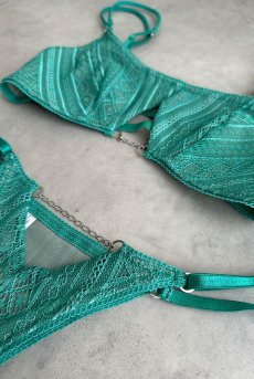 画像23: Valley Lace Baundeau Brassiere EG| ブラジャー・ノンパテッドブラ・レース・パッド用ポケット付き・エメラルドグリーン | Lilose リローズ【サイズ交換NG】   日本製   (23)