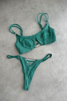 画像24: Valley Lace Baundeau Brassiere EG| ブラジャー・ノンパテッドブラ・レース・パッド用ポケット付き・エメラルドグリーン | Lilose リローズ【サイズ交換NG】   日本製   (24)