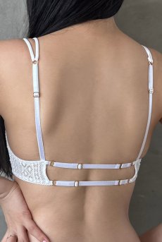 画像7: Valley Lace Baundeau Brassiere WH| ブラジャー・ノンパテッドブラ・レース・パッド用ポケット付き・ホワイト | Lilose リローズ【サイズ交換NG・クーポン割引対象外・メール便対象】  日本製   (7)