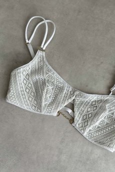 画像17: Valley Lace Baundeau Brassiere WH| ブラジャー・ノンパテッドブラ・レース・パッド用ポケット付き・ホワイト | Lilose リローズ【サイズ交換NG】   日本製   (17)