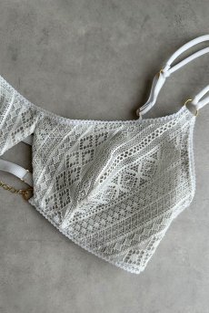 画像19: Valley Lace Baundeau Brassiere WH| ブラジャー・ノンパテッドブラ・レース・パッド用ポケット付き・ホワイト | Lilose リローズ【サイズ交換NG・クーポン割引対象外・メール便対象】  日本製   (19)