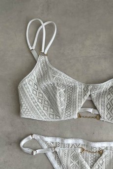 画像21: Valley Lace Baundeau Brassiere WH| ブラジャー・ノンパテッドブラ・レース・パッド用ポケット付き・ホワイト | Lilose リローズ【サイズ交換NG・クーポン割引対象外・メール便対象】  日本製   (21)
