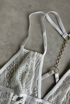 画像16: Vally Chain Bralette WH|ブラレット・ノンパテッドブラ・レース・ホワイト | Lilose リローズ【サイズ交換NG】   日本製   (16)