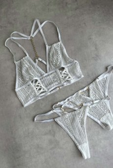 画像20: Vally Chain Bralette WH|ブラレット・ノンパテッドブラ・レース・ホワイト | Lilose リローズ【サイズ交換NG】   日本製   (20)