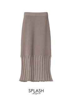 画像2: Gambit Slit Knit Skirt |ロングスカート・ニット・グレージュ | Lilose リローズ【サイズ交換NG】   日本製   (2)