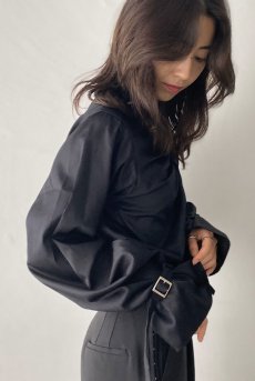 画像4: Desir Front gathers Blouse Basic BK |トップス・ブラウス・ブラック・コットン | Lilose リローズ【サイズ交換NG・クーポン割引対象外】  日本製   (4)