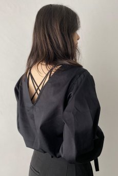 画像5: Desir Front gathers Blouse Basic BK |トップス・ブラウス・ブラック・コットン | Lilose リローズ【サイズ交換NG・クーポン割引対象外】  日本製   (5)