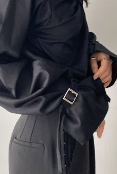 画像7: Desir Front gathers Blouse Basic BK |トップス・ブラウス・ブラック・コットン | Lilose リローズ【サイズ交換NG・クーポン割引対象外】  日本製   (7)