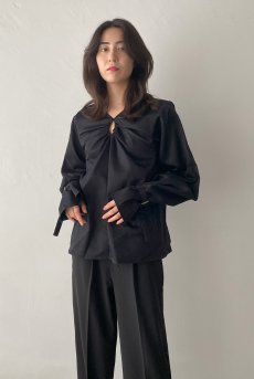 画像11: Desir Front gathers Blouse Basic BK |トップス・ブラウス・ブラック・コットン | Lilose リローズ【サイズ交換NG・クーポン割引対象外】  日本製   (11)
