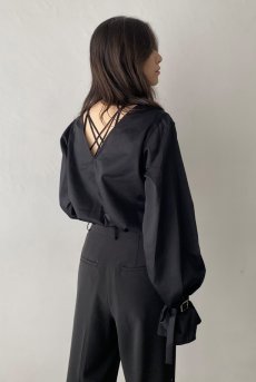 画像12: Desir Front gathers Blouse Basic BK |トップス・ブラウス・ブラック・コットン | Lilose リローズ【サイズ交換NG・クーポン割引対象外】  日本製   (12)