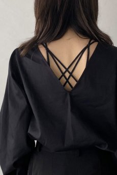 画像16: Desir Front gathers Blouse Basic BK |トップス・ブラウス・ブラック・コットン | Lilose リローズ【サイズ交換NG・クーポン割引対象外】  日本製   (16)