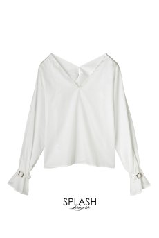 画像1: Desir Front gathers Blouse Basic WH |トップス・ブラウス・ホワイト・コットン | Lilose リローズ【サイズ交換NG・クーポン割引対象外】  日本製   (1)