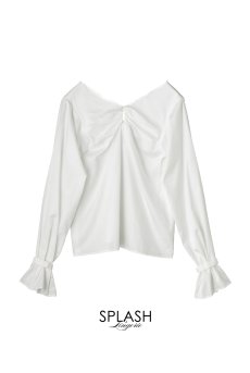 画像2: Desir Front gathers Blouse Basic WH |トップス・ブラウス・ホワイト・コットン | Lilose リローズ【サイズ交換NG・クーポン割引対象外】  日本製   (2)