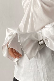 画像13: Desir Front gathers Blouse Basic WH |トップス・ブラウス・ホワイト・コットン | Lilose リローズ【サイズ交換NG・クーポン割引対象外】  日本製   (13)