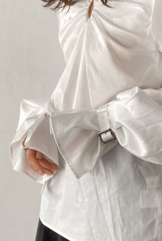 画像15: Desir Front gathers Blouse Basic WH |トップス・ブラウス・ホワイト・コットン | Lilose リローズ【サイズ交換NG・クーポン割引対象外】  日本製   (15)