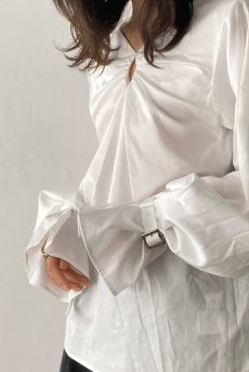 画像6: Desir Front gathers Blouse Basic WH |トップス・ブラウス・ホワイト・コットン | Lilose リローズ【サイズ交換NG・クーポン割引対象外】  日本製   (6)