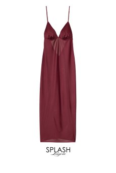 画像3: ドレス（カップ付き・ワインレッド・バックオープン・ポーチ付き） 【送料無料】   日本製・高級ランジェリー   (3)