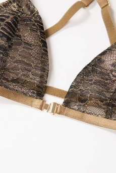 画像10: 在庫限り｜Lace Weekend Set Black High  | ノンワイヤーブラ＆ショーツセット・フロントホック・Tバック・ブラック・クロコダイル柄・ポーチ付き | maimia マイミア【サイズ交換NG・クーポン割引対象外】 日本製・高級ランジェリー   (10)