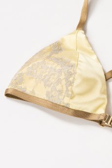 画像11: 在庫限り｜Lace Weekend Set Eclipse | ノンワイヤーブラ＆ショーツセット・フロントホック・Tバック・イエロー・ゴールド・ポーチ付き | maimia マイミア【サイズ交換NG】 日本製・高級ランジェリー   (11)