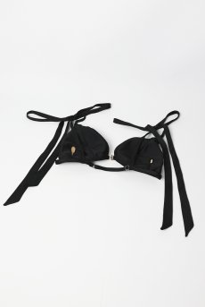 画像13: Bow Cruising Set  | ノンワイヤーブラ＆ショーツセット・スイムウェア兼用２WAY・ブラック・ポーチ付き | maimia マイミア【サイズ交換NG・クーポン割引対象外】 日本製・高級ランジェリー   (13)