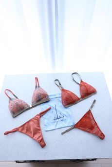 画像6: Candy Weekend Set  ORANGE ADE | ノンワイヤーブラ＆ショーツセット・フロントホック・Tバック・国産ウォッシャブルレース・オレンジ・ポーチ付き | maimia マイミア【サイズ交換NG・クーポン割引対象外】 日本製・高級ランジェリー   (6)
