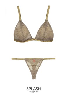 画像1: Candy Weekend Set  BONE| ノンワイヤーブラ＆ショーツセット・フロントホック・Tバック・国産ウォッシャブルレース・ボーン(グレー)・ポーチ付き | maimia マイミア【サイズ交換NG・クーポン割引対象外】 日本製・高級ランジェリー   (1)