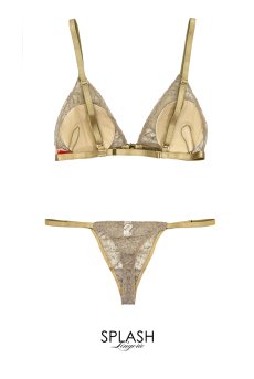 画像2: Candy Weekend Set  BONE| ノンワイヤーブラ＆ショーツセット・フロントホック・Tバック・国産ウォッシャブルレース・ボーン(グレー)・ポーチ付き | maimia マイミア【サイズ交換NG・クーポン割引対象外】 日本製・高級ランジェリー   (2)