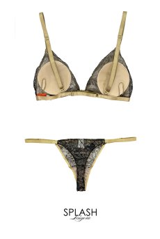 画像2: Candy Weekend Set  NERO　| ノンワイヤーブラ＆ショーツセット・フロントホック・Tバック・国産ウォッシャブルレース・ネロ( ブラック)・ポーチ付き | maimia マイミア【サイズ交換NG・クーポン割引対象外】 日本製・高級ランジェリー   (2)