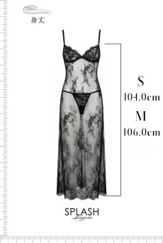 画像4: 【先行予約】10％OFF｜M511-CHE｜シースルーのロングスリップドレス＆Tバックショーツセット（パール風クロスストラップ・アイラッシュレース）｜Muse Line｜インポートランジェリー輸入下着・ランジェリー (4)