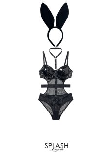 画像5: M522-TED｜ブラカップ付テディ＆バニーカチューシャの2点セット（エナメル素材・シースルー）｜Muse Line｜インポートランジェリー【即日発送】輸入下着・ランジェリー (5)