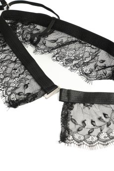 画像24: M524-SET｜ノンワイヤーブラ・パンティ・ガーターバンド・シースルーガウン 豪華4点セット（アイラッシュレース）｜Muse Line｜インポートランジェリー【即日発送】輸入下着・ランジェリー (24)