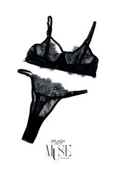 画像8: Luna 3-pcs set｜ブラ＆ガーターベルト＆Tバック＆レッグバンド4点セット（ワイヤー入り・アイラッシュレース）｜Muse Line｜インポートSexyランジェリー【即日発送・サイズ交換NG・メール便対象】輸入下着・ランジェリー   (8)