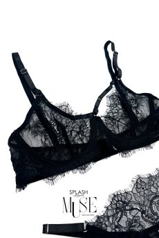 画像9: Luna 3-pcs set｜ブラ＆ガーターベルト＆Tバック＆レッグバンド4点セット（ワイヤー入り・アイラッシュレース）｜Muse Line｜インポートSexyランジェリー【即日発送・サイズ交換NG・メール便対象】輸入下着・ランジェリー   (9)