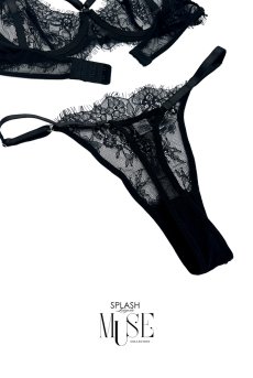 画像14: Luna 3-pcs set｜ブラ＆ガーターベルト＆Tバック＆レッグバンド4点セット（ワイヤー入り・アイラッシュレース）｜Muse Line｜インポートSexyランジェリー【即日発送・サイズ交換NG・メール便対象】輸入下着・ランジェリー   (14)