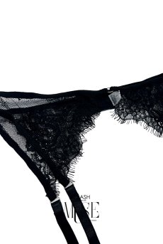 画像17: Luna 3-pcs set｜ブラ＆ガーターベルト＆Tバック＆レッグバンド4点セット（ワイヤー入り・アイラッシュレース）｜Muse Line｜インポートSexyランジェリー【即日発送・サイズ交換NG・メール便対象】輸入下着・ランジェリー   (17)