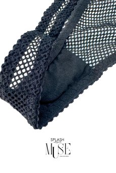 画像14: Selene 3-pcs set｜ブラ＆ガーターベルト付きオープンスカート＆Tバック3点セット（ワイヤー入り・シースルー・フィッシュネット）｜Muse Line｜インポートSexyランジェリー【即日発送・サイズ交換NG・メール便対象】輸入下着・ランジェリー   (14)