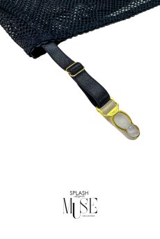 画像16: Selene 3-pcs set｜ブラ＆ガーターベルト付きオープンスカート＆Tバック3点セット（ワイヤー入り・シースルー・フィッシュネット）｜Muse Line｜インポートSexyランジェリー【即日発送・サイズ交換NG・メール便対象】輸入下着・ランジェリー   (16)