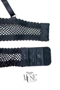 画像11: Selene 3-pcs set｜ブラ＆ガーターベルト付きオープンスカート＆Tバック3点セット（ワイヤー入り・シースルー・フィッシュネット）｜Muse Line｜インポートSexyランジェリー【即日発送・サイズ交換NG・メール便対象】輸入下着・ランジェリー   (11)