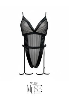 画像1: Bellona body｜ガーターベルト付きテディ（ボディースーツ・シースルー）｜Muse Line｜インポートSexyランジェリー【即日発送・サイズ交換NG・メール便対象】輸入下着・ランジェリー   (1)