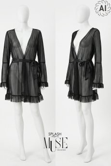 画像12: Juno body set｜ボディスーツ＆ガウン 2点セット（ワイヤー入り・クロッチ開閉式・シースルー）｜Muse Line｜インポートSexyランジェリー【即日発送・サイズ交換NG・メール便対象】輸入下着・ランジェリー   (12)