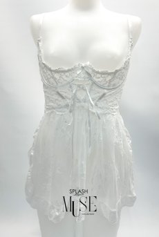 画像8: Charis babydoll｜オープンブラ一体型ベビードール＆Tバックセット（花柄・ホワイト）｜Muse Line｜インポートSexyランジェリー【即日発送・サイズ交換NG・メール便対象】輸入下着・ランジェリー   (8)