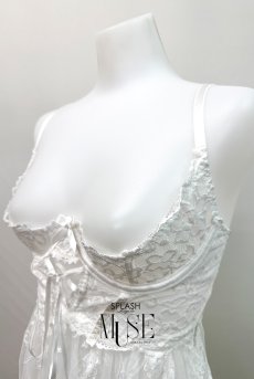 画像9: Charis babydoll｜オープンブラ一体型ベビードール＆Tバックセット（花柄・ホワイト）｜Muse Line｜インポートSexyランジェリー【即日発送・サイズ交換NG・メール便対象】輸入下着・ランジェリー   (9)