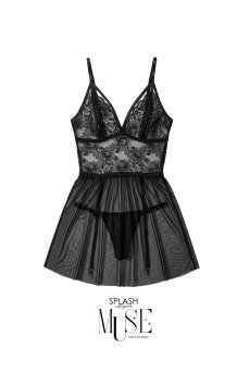 画像1: Diana babydoll｜ガーターベルト付きベビードール＆Tバックセット（ガーターベルト着脱OK）｜Muse Line｜インポートSexyランジェリー【即日発送・サイズ交換NG・メール便対象】輸入下着・ランジェリー   (1)