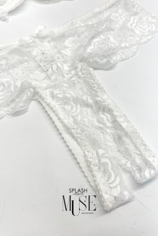 画像10: Eris set｜オープンブラ＆オープンクロッチタンガセット（オープンランジェリー・ホワイト）｜Muse Line｜インポートSexyランジェリー【即日発送・サイズ交換NG・メール便対象】輸入下着・ランジェリー   (10)