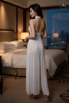 画像3: Venus dress｜ロングスリップ＆Tバック（純白レース）｜Muse Line｜インポートSexyランジェリー【即日発送・サイズ交換NG・メール便対象】輸入下着・ランジェリー   (3)