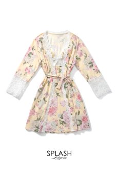 画像16: 【先行予約 10％OFF】Flora babydoll robe set｜ベビードール＆ガウン＆Tバック（クリームイエロー・純白レース・3点セット）｜Muse Line｜インポートSexyランジェリー【即日発送・サイズ交換NG・メール便対象】輸入下着・ランジェリー   (16)