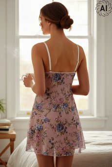 画像10: 【先行予約 10％OFF】Nysa babydoll robe set｜ベビードール＆ガウン＆Tバック（パープル・花柄レース・3点セット）｜Muse Line｜インポートSexyランジェリー【即日発送・サイズ交換NG・メール便対象】輸入下着・ランジェリー   (10)