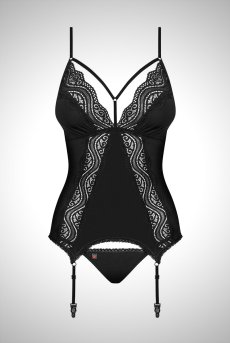 画像1: 在庫限り｜XXLサイズ｜Diyosa corset | ガーターベルト付きコルセット＆Tバックセット   | 高級Sexyランジェリー Obsessive【即日発送・サイズ交換NG】輸入下着・ランジェリー   (1)