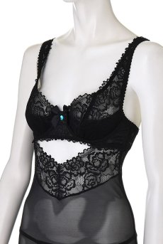 画像13: 867 CHE 1 black | ローズ柄レースのスリップドレス＆タンガセット・Tバック・ブラック・シースルー   | 高級Sexyランジェリー Obsessive【即日発送・サイズ交換NG】輸入下着・ランジェリー   (13)